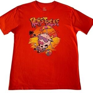Stranger Things “Roast Beef” Pop Tees Orange T-Shirt Size Large